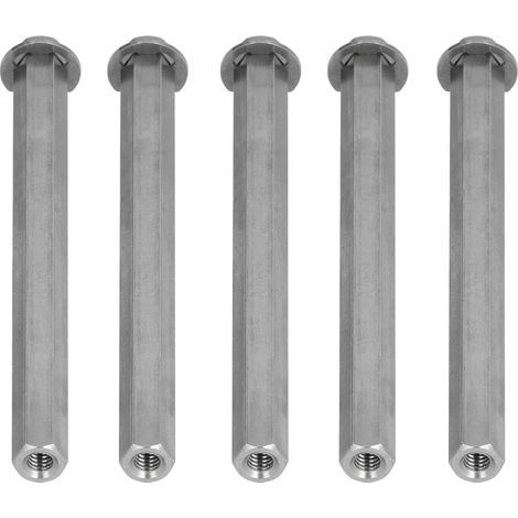 Écrous de liaison hexagonaux filetés femelles en acier inoxydable, tige droite longue, lot de 5, diamètre 8 mm, compatible Gobilda 4106-4008-0880 (1/5)