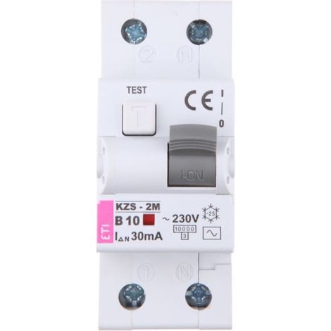 Interruttore differenziale 2P 10A B 0,03A tipo AC KZS-2M 002173102
