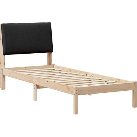 Bed frame Brown and black 80 x 200 cm Solid pine wood vidaXL (1/5)