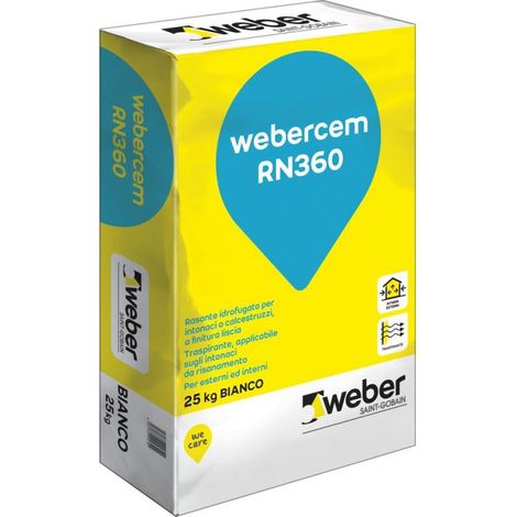Webercem rn360 rasante cementizio bianco sacco kg 25