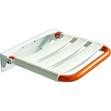 Sedile per doccia ribaltaltabile inox lucido/arancio (1/3)