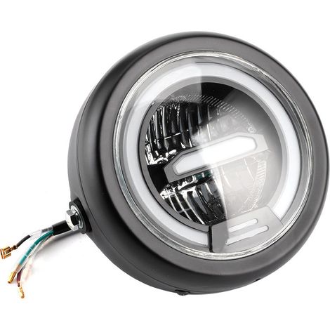 Faro anteriore rotondo a LED Akozon per moto, 6,5 pollici, luce bianca. (1/5)