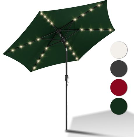 Parasol de jardin - Parasol - Résistantes à Intempéries - Ø 270 cm - Vert, Parapluie hawaïen, Parapluie d'extérieur, vec LED (1/5)