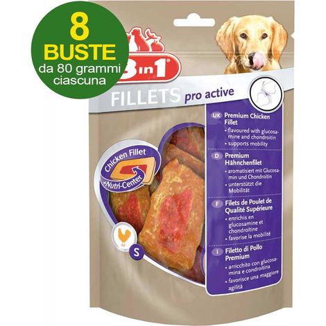 Filetti Pro Active con glucosamina e condroitina - OFFERTA RISPARMIO 8 buste da 80g ciascuna