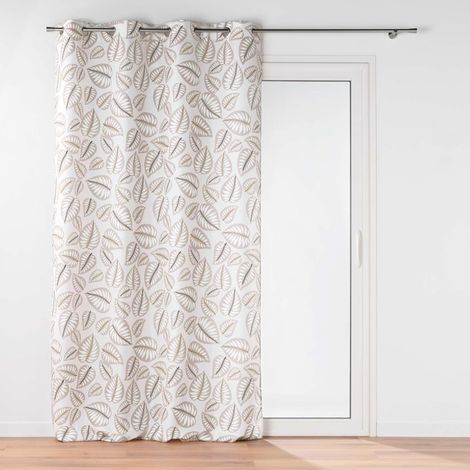 Rideau a oeillets 140 x 260 cm polyester imprimé Alma Naturel (1/4)