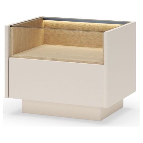 COMODINO, beige + rovere cremona, 53,4 x 43,4 x 39,5 cm