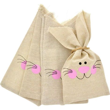 24 sacchetti per dolcetti pasquali - Sacchetti in juta con coulisse per caramelle e regali - Perfetti per la caccia alle uova di Pasqua e le festività (marrone)