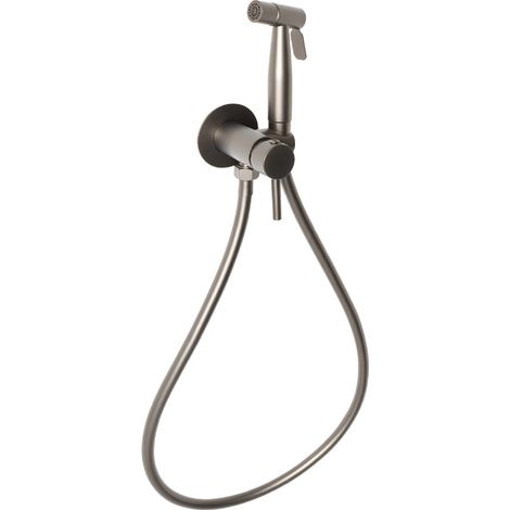 GEDY MXGA1081000 GARDA Ducha higiénica para WC de pared monomando 2 jets gun metal - ref: MXGA1081000 (1/2)