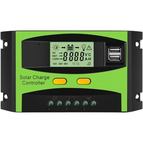 30A 12V/24V Contrôleur Chargeur Solaire Régulateur Panneau Solaire,avec 5V Double Port USB LCD Affichage Utilisé pour Régulateur Batterie Panneau solaire Protection Sûre (1/5)