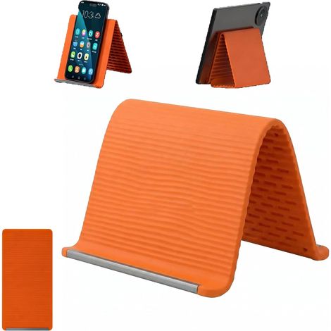 Support de téléphone pliable en silicone, design flexible et pliable, multi-angle, support de bureau antidérapant pour téléphones portables, tablettes et ordinateurs portables, support ergonomique (1/5)