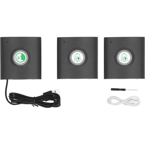 2 Unités Externes 1 Interne Portier Vocal 2 Sens Longue Distance 433MHz Intercom Sans Fil Sécurité Domicile Noir (1/5)