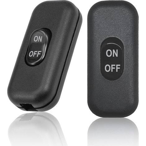 CSPARKV - Paquete de 2 interruptores para lámpara de noche, color negro, interruptor bipolar de 6 A y 250 V, miniinterruptor basculante para pequeños electrodomésticos, lámpara de noche, lámpara de es (1/4)