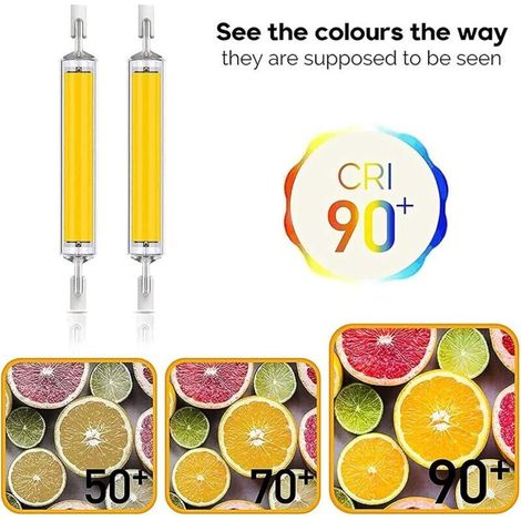 Ampoules LED R7s de 118 mm, 4 lampes blanc chaud à double extrémité haute luminosité de 20 W, équivalentes à des ampoules halogènes de 200 W.