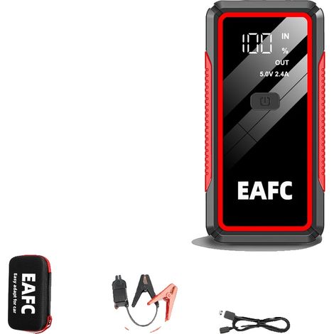 Avviatore di emergenza per auto, power bank portatile, torcia a LED, clip intelligente con custodia (1/2)
