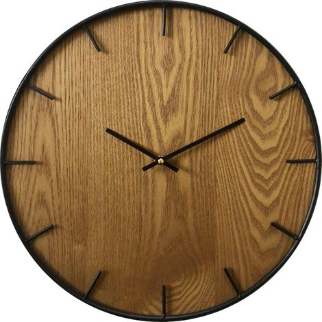 Rebecca Mobili Orologio Arredo Orologi Mdf Marrone Nero Soggiorno 40x40x4,5 (1/5)