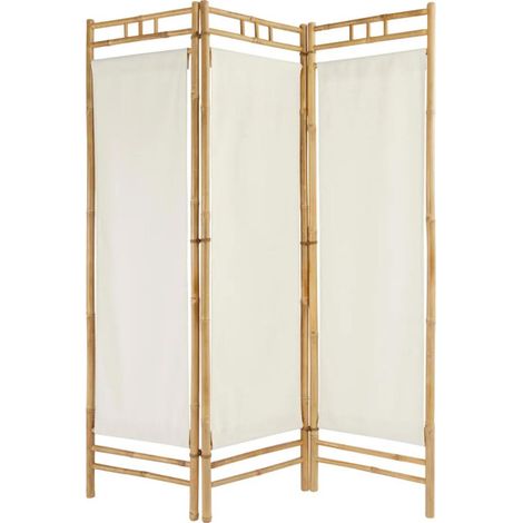 Paravent en Bambou "Kael" 170cm Blanc (1/5)