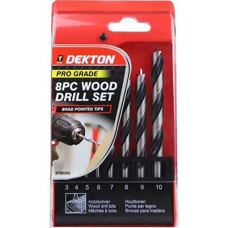 Dekton DT80202 8PC PRO WOOD DRILL 2-10mm (1/2)