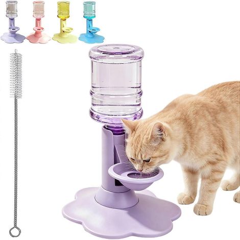 Support distributeur d'eau pour chat et chien gamelle compacte avec ventouse anti-basculement design anti-déversement (1/5)