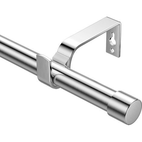 Gardinenstange – Fensterzubehör – Verstellbare Länge 76–135 cm – 19 mm Durchmesser für schwere Gardinen – Wohnzimmer, Schlafzimmer, Küche – Schwarz – 76 x 135 cm (1/5)