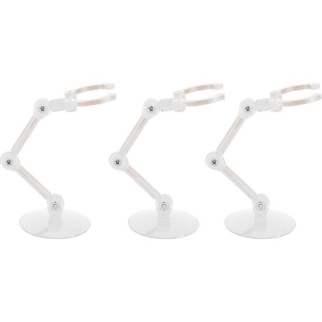 Lot de 10 supports pour figurines articulées, en plastique transparent. Présentoir pour figurines miniatures et modèles de poupées. Montage facile. (1/5)