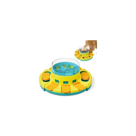 Hunde-Puzzlespielzeug mit 2 Ebenen, Futterautomat mit langsamer Futteraufnahme, Leckerli-Spender für Welpen zur Förderung der Intelligenz und Unterhaltung für alle Rassen – Crezuo