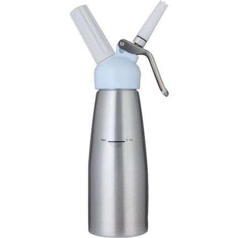Siphon Chantilly Professionnel Aluminium 500ml, Sans Fuite, 3 Douilles en Acier Inoxydable, Siphons à Cuisine, Siphon de Chantilly, Syphon Creme Pompe, Cadeau de Patisserie et Desserts (1/4)
