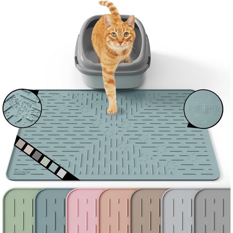 1 Tapis De Litière Chat En Silicone 60x40 Cm Impermeable Sans Bpa Facile A Nettoyer Pour Maison Propre