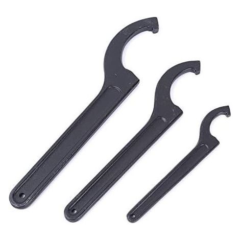1x Llave de gancho ajustable de 45-52 mm, llave de pasador, llave universal de tres ganchos, para fijar o quitar tuercas redondas y tapas de contadores de agua en máquinas herramienta. (1/5)