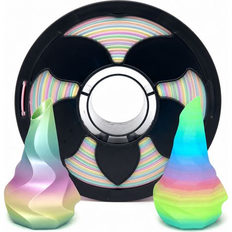 Filament PLA Arc-en-Ciel Phosphorescent pour Imprimante 3D, 1,75 mm, Compatible Bambu Lab (1/5)