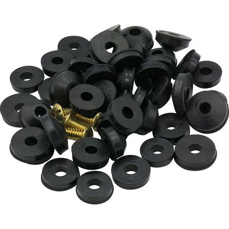 58 Pièces Kit de Rondelles Robinet, 28pcs Joints Plats Caoutchouc pour Robinets 24pcs Rondelles Conique avec 6 Vis en Laiton Joint en Caoutchouc pour Robinet Réparation Salle de Bain Cuisine (1/5)