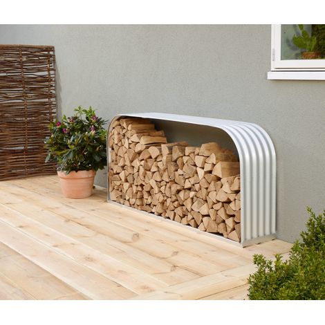 Vitavia Kaminholzregal "Ardor 401", aluminium blank, 210 x 40 x 100 cm (quer) (1/6)