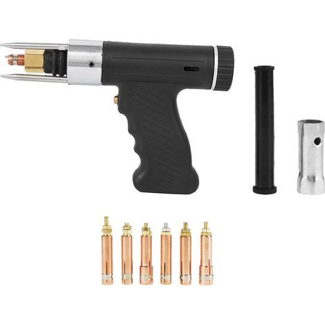 Black stud welding gun with extended service life, comfortable grip for metal materials such as copper, brass, and aluminum (1/5)