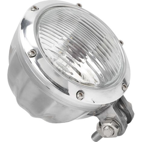 Phare Avant Moto Rétro 12V Lampe Ronde Jaune Vif Feux Route Croisement Universel (1/5)