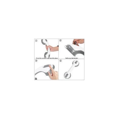 2x Poignées de Douche à Ventouse -enPlastique -Sans Pergage - Poignée deBaignoire Murale, Barres d'appui de Sallede Bain Antidérapante, Poignée de SécuritéPortable pour Enfants Personnes agées (1/3)