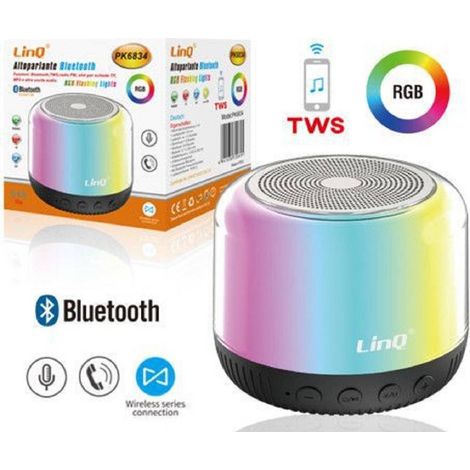 Trade Shop - SPEAKER BLUETOOTH RGB PORTATILE PK6834 CASSA ALTOPARLANTE MIT LED LICHT WIRELESS -