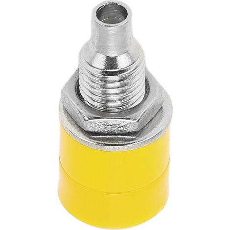 Packung mit 20 Stück 4-mm-Bananensteckern (weiblich), vernickelt, gelbe Bananenbuchse für elektronische Geräte (1/5)