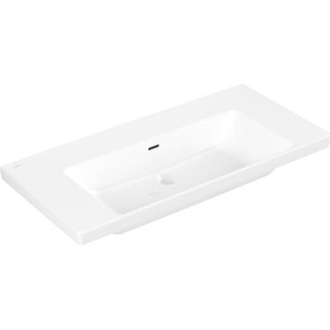 Meuble vasque rectangulaire VB Subway 3.0 1000 x 470 mm avec évacuation. Blanc alpin cplus