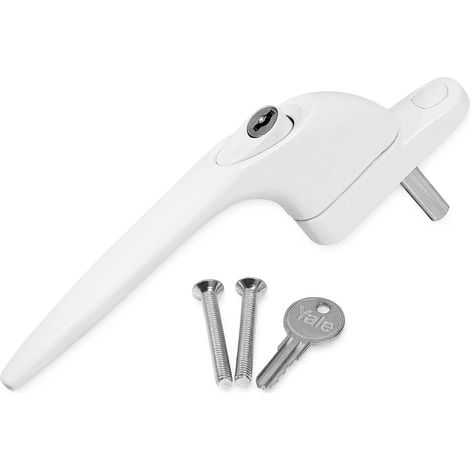 Universal Window Handle Inline Locking Espag Double Glazing White 10mm