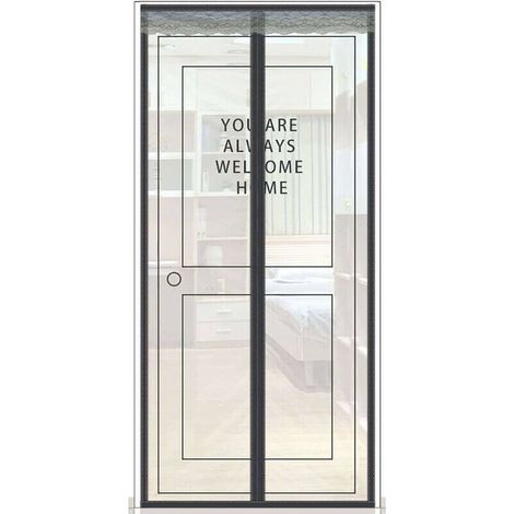 Magnetic Fly Screen Door with Self-Closing, 120 x 210 cm (47 x 83 inches)