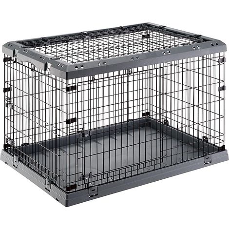 Ferplast SUPERIOR Box pieghevole per cani, con 2 o 3 aperture. Varie misure.. Variante 105 - Misure: 107 x 77 x h 73.5 cm - Grigio (1/7)