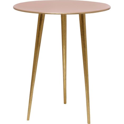 Table dappoint rose en aluminium et pieds dorés élégants - rose poudré et pieds dorés (1/3)