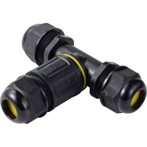 TRU COMPONENTS T-Abzweig-Kabelverbinder IP68 wasserdicht, 3 Eingänge, Schraubkontakt 3polig, 0,5 - 4 (1/5)