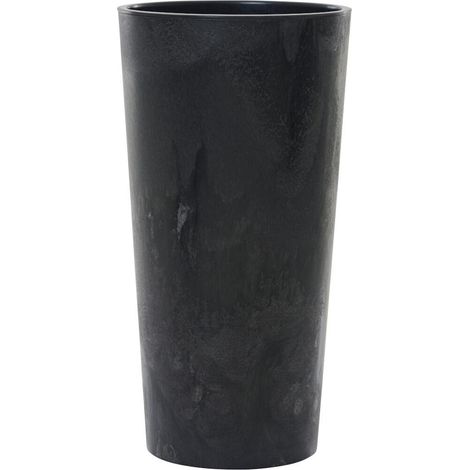 Pflanzgefäße LOCON STONE schwarz Betonoptik, 25 x 46,5 cm Kunststoffgefäß mit Einsatz