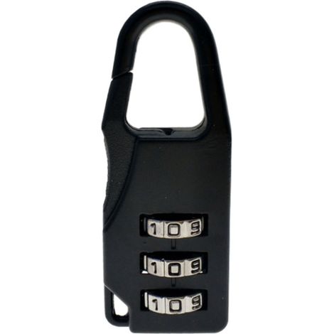 Candado de combinación, accesorio para bolso, negro