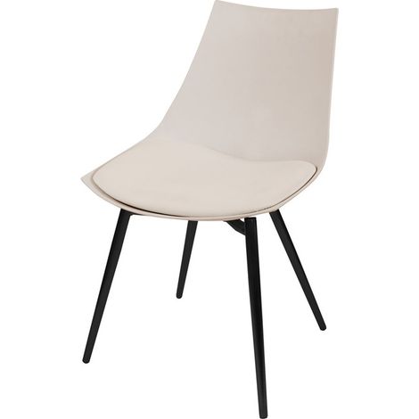 Set di 4 sedie Dakota in metallo e finta pelle beige (1/3)
