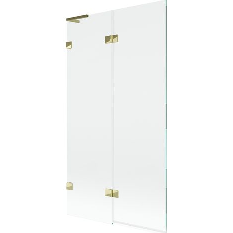 Paroi de baignoire Mexen Lunar L 2 volets gauche 100 x 150 cm, transparent, doré - 897L-100-100-50-00-L (1/5)