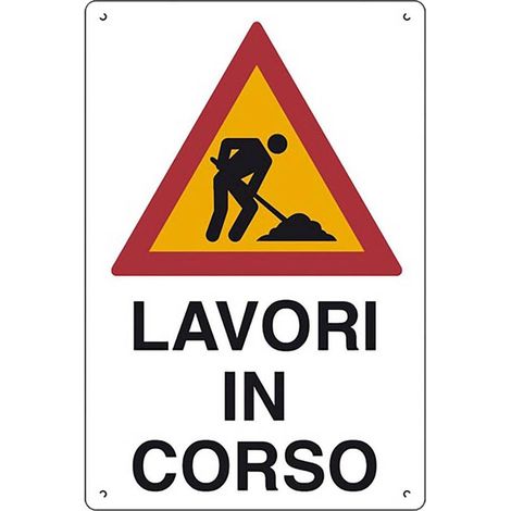 CARTELLO 'LAVORI IN CORSO' cm 40 x 60