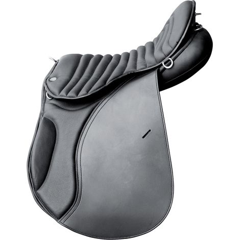 18", Noir: Selle anglaise Tige cuir Trekking avec arceau en bois renforcé acier