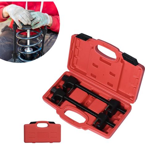 2er-Set Universal-Auto-Federspanner, max. 375 mm, mit Aufbewahrungsbox für Tieferlegungsfedern