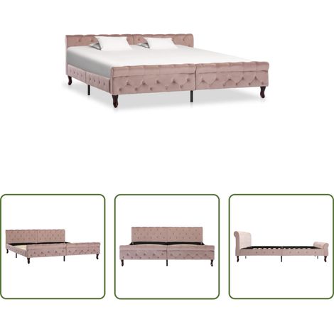 vidaXL Polsterbett - Bettgestell Rosa Samt 200 x 200 cm (1/5)